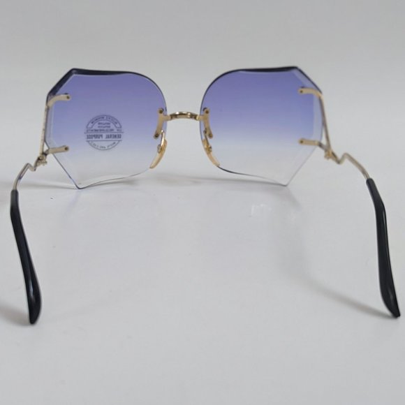 NWT TruVintage Lady\'s 80\'s fashion diamond cut rimless Gradient lens Sunglasses main image 5